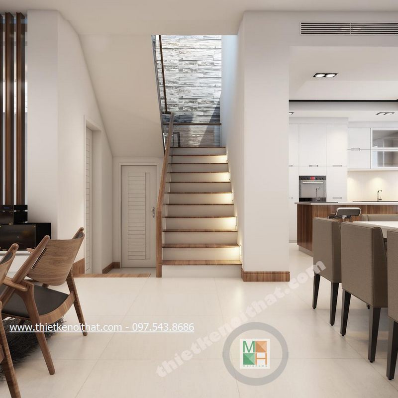 Thiết kế nội thất phòng bếp biệt thự Huyndai HillState Hà Đông Hà Nội